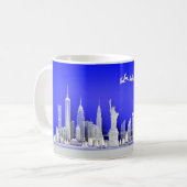 Santa Over New York City Christmas Blue Mug コーヒーマグカップ (正面左)