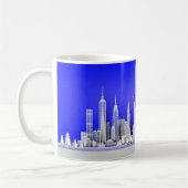 Santa Over New York City Christmas Blue Mug コーヒーマグカップ (左)