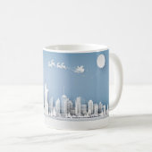 Santa Over New York City Christmas Mug コーヒーマグカップ (正面右)