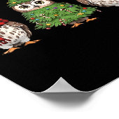 Santa Owl Christmas Tree Owl Lover Animal Xmas Paj ポスター (角)