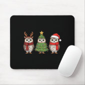 Santa Owl Christmas Tree Owl Lover Animal Xmas Paj マウスパッド (マウス)