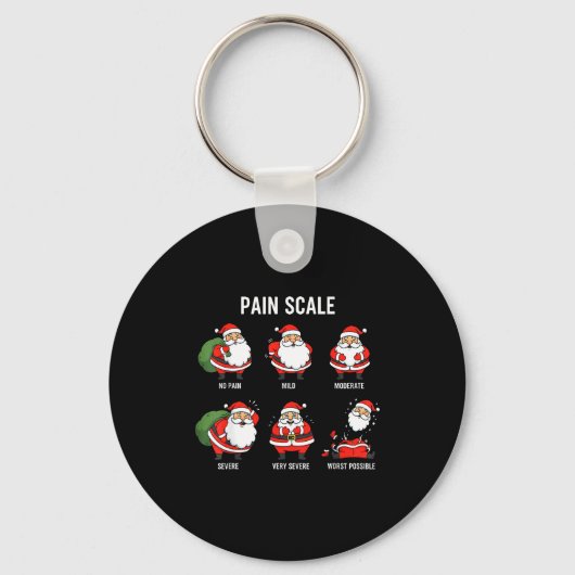 Santa Pain Scale Funny Christmas Design For Nurse キーホルダー (正面)