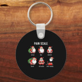 Santa Pain Scale Funny Christmas Design For Nurse キーホルダー (正面)