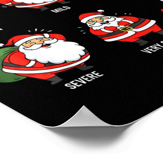 Santa Pain Scale Funny Christmas Design For Nurse  ポスター (角)