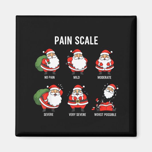 Santa Pain Scale Funny Christmas Design For Nurse マグネット (正面)