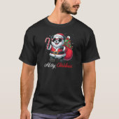 Santa Panda Sunglasses Candy Cane Merry Christmas  Tシャツ (正面)