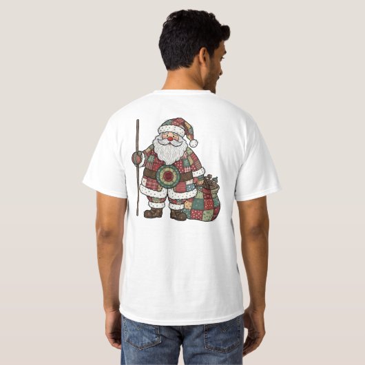 Santa Patchwork Tシャツ (裏面フル)