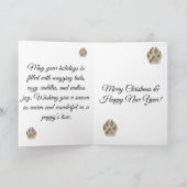 Santa Paw Christmas-Cute Golden Retriever Greeting カード (内部)