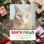 Santa Paws Cat写真 シーズンカード<br><div class="desc">この写真素晴らしのクリスマスカードには、前に「サンタの足は町に行く！」という言葉と、あなたの名前と年の写真が入っている。フォントはモダンおもしろいとカードを作ユニークるメリー。</div>