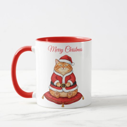 Santa Paws Cat Christmas Coffee Mug マグカップ (左)