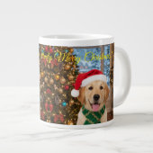 Santa Paws Christmas -Golden Retriever Holiday ジャンボコーヒーマグカップ (正面右)