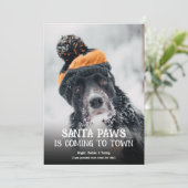 Santa Paws Dog Photo Christmas シーズンカード (スタンド正面)
