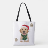 Santa Paws–Festive Golden Retriever Shopper トートバッグ (裏面)