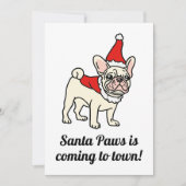 Santa Paws Frenchie Christmas 招待状 (正面)