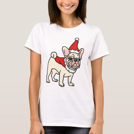 Santa Paws Frenchie Christmas Tシャツ (正面)