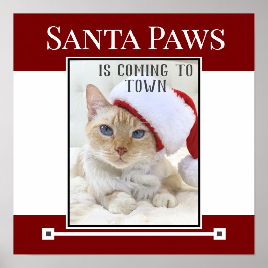 Santa Paws Is Coming To Town Christmas Poster ポスター (正面)