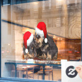 Santa Paws Is Coming To Town Cute Rottweiler Xmas ウィンドウサイン (カフェ窓)