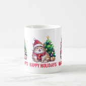 Santa Paws Says Happy Holidays コーヒーマグカップ (中央)