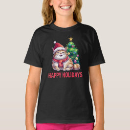Santa Paws Says Happy Holidays Tシャツ