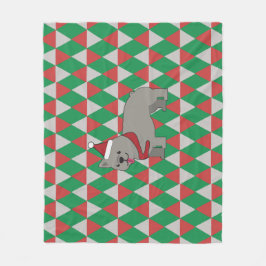 Santa PawsHoliday Diamonds Dog フリースブランケット