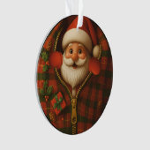 Santa Peekaboo Cozy Christmas Ornament オーナメント (正面)