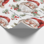 Santa Personalize Name Christmas Large Scale ラッピングペーパー (角)
