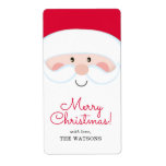 Santa Personalized ラベル<br><div class="desc">These festive gift tags with a sweet happy santa face,  Merry Christmas and your family name would be perfect for sticking onto your Christmas gifts.  Get enough for all your presents this year.</div>