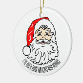 Santa Photoのビー得ダーを持つ人のために何かがある セラミックオーナメント (左)