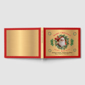 Santa Photo Merry Christmas New Yearのパーソナライズ ゲストブック (全面)