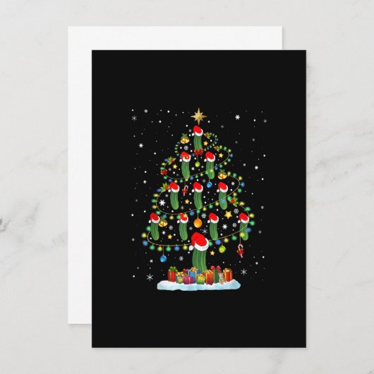 Santa Pickle Christmas Tree Lights Funny Pickle Lo 招待状 (正面/裏面)