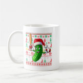 Santa Pickle Playing Baseball Xmas Player Vegan Sw コーヒーマグカップ (左)