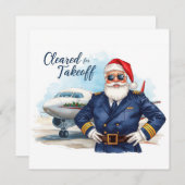 Santa Pilot Cleared for takeoff Christmas Flight シーズンカード (正面/裏面)