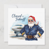 Santa Pilot Cleared for takeoff Christmas Flight シーズンカード (正面)