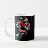 Santa Playing American Football Christmas Women Me コーヒーマグカップ (左)