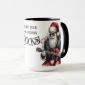 Santa Playing an Electric Guitar Coffee Mug Cup マグカップ (正面右)