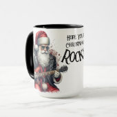 Santa Playing an Electric Guitar Coffee Mug Cup マグカップ (正面左)