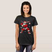 Santa Playing Baseball Xmas Funny Christmas Baseba Tシャツ (正面フル)