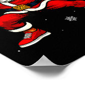 Santa Playing Ckleball Xmas Funny Christmas Ckleba ポスター (角)