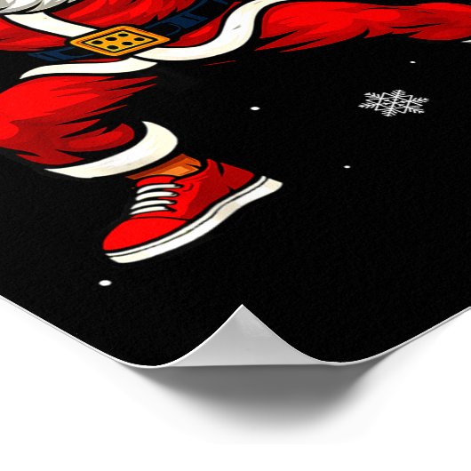 Santa Playing Ckleball Xmas Funny Christmas Ckleba ポスター (角)