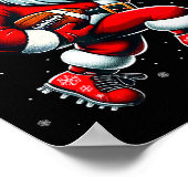 Santa Playing Football Men Boys Christmas Football ポスター (角)