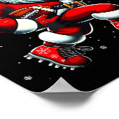 Santa Playing Football Men Boys Christmas Football ポスター (角)