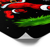 Santa Playing Football Xmas Funny Christmas Footba ポスター (角)