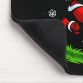 Santa Playing Football Xmas Funny Christmas Footba マウスパッド (コーナー)