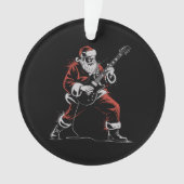 Santa Playing Guitar Retro 90s Christmas Rock  オーナメント (正面)
