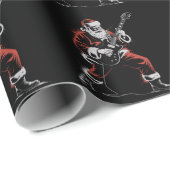 Santa Playing Guitar Retro 90s Christmas Rock ラッピングペーパー (ロールコーナー)