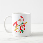 Santa Playing Guitar Rock Xmas Vibes Funny Christm コーヒーマグカップ (左)
