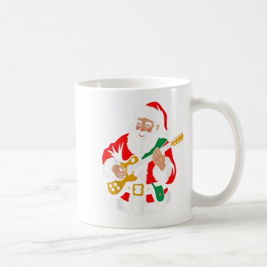 Santa Playing Guitar Rock Xmas Vibes Funny Christm コーヒーマグカップ (右)
