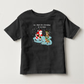 Santa Playing Hockey with Reindeer Christmas トドラーTシャツ (正面)