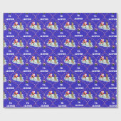 Santa Playing Ice Hockey Christmas Personalized ラッピングペーパー (フラット)