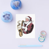 Santa Playing Saxophone Xmas Musician Saxophonist  チラシ (シングル)